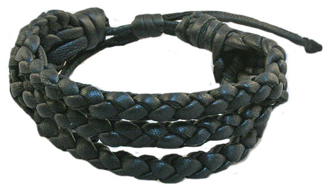 CLASSICS 77 Thick Leather Bracelet - BLACK