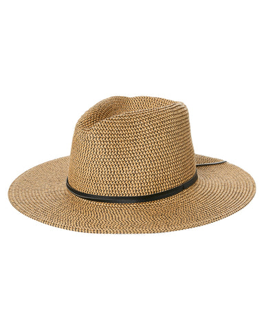 RUSTY - Gisele Straw Hat - BLACK/CARAMEL