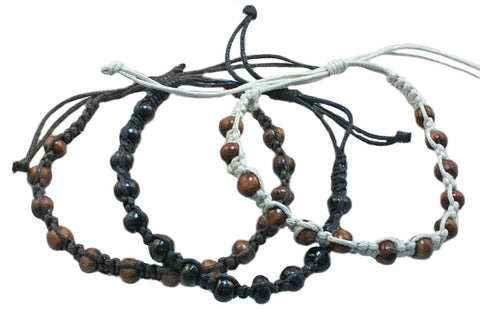 CLASSICS 77Set x 3  BROWN/BLACK/WHITE Bead Bracelets