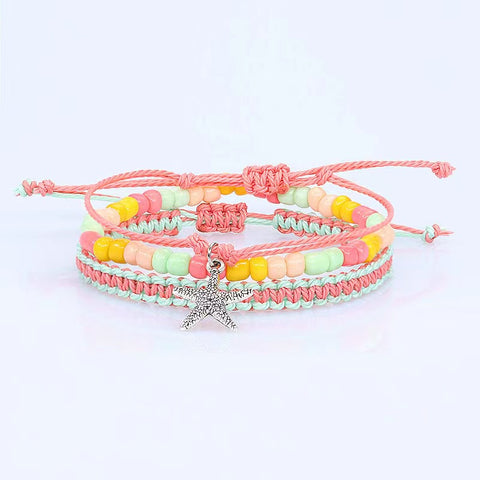 CLASSICS 77 - 3 Strand Pastel Starfish Bracelet Set