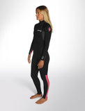 C-SKINS Surflite Back Zip Steamer 3/2mm - BLACK/GUNMETAL/CORAL