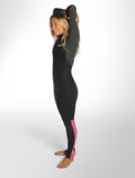 C-SKINS Surflite Back Zip Steamer 3/2mm - BLACK/GUNMETAL/CORAL