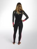 C-SKINS Surflite Back Zip Steamer 3/2mm - BLACK/GUNMETAL/CORAL