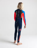 C-Skins Element 3/2mm Unisex Steamer Wetsuit - NAVY/FLURO/RED/CYAN