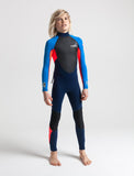 C-Skins Element 3/2mm Unisex Steamer Wetsuit - NAVY/FLURO/RED/CYAN