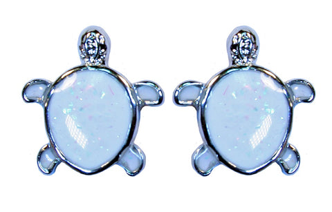 CLASSICS 77 White Imitation Opal Turtle Earrings