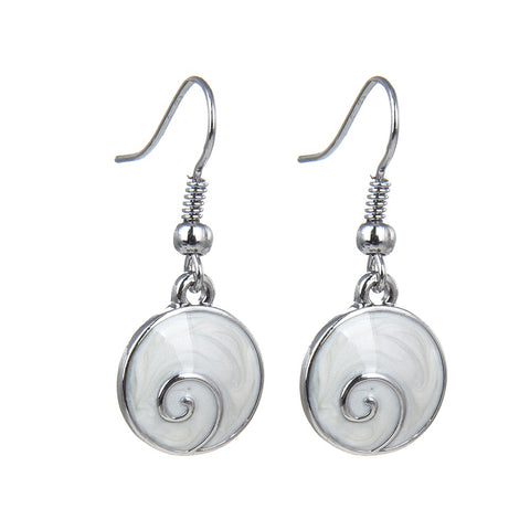 CLASSICS 77 - White Shell Swirl Earrings