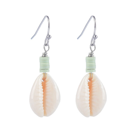 CLASSICS 77 Cowrie Shell & Sage Heishi Earrings