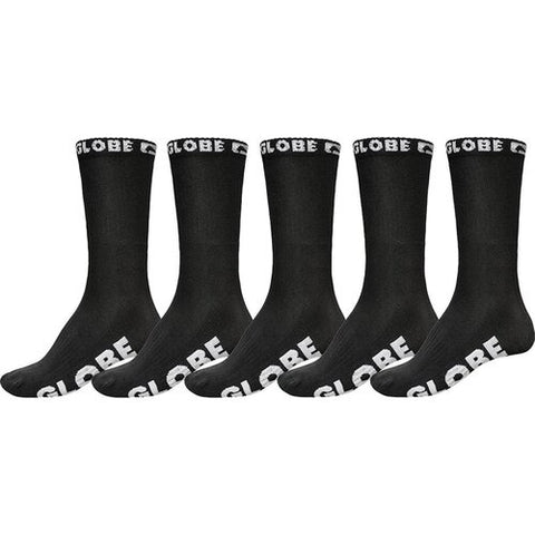 GLOBE - Blackout Socks 5-Pack Size 7-11 - BLACK
