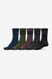 GLOBE Horizons Crew Sock 5 Pack 7-11 - DARK ASSORTED