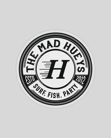 THE MAD HUEYS Surf Fish Party Sticker - BLACK