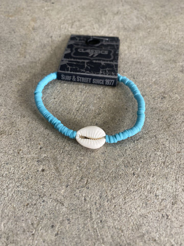 CLASSICS 77 - Blue Heishi Bracelet With Cowrie Shell