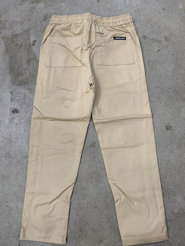 SANTA CRUZ Solid Strip Elastic Waist Pant - TAN