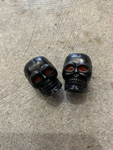 Skull Bike Valve Cape - BLACK PAIR