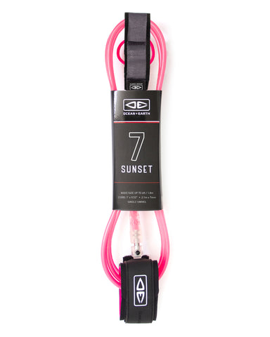 Ocean & Earth Sunset 7'0 Leash - PINK