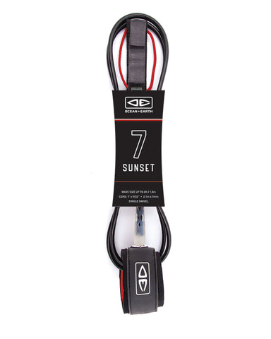 OCEAN & EARTH Sunset 7'0" Leash - BLACK