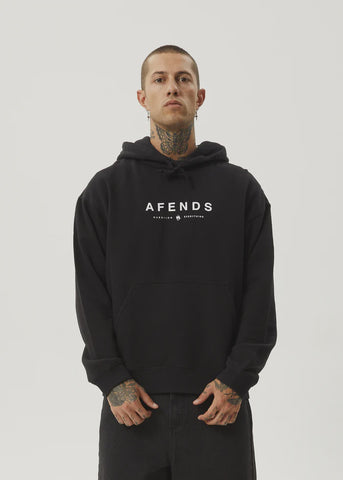 AFENDS Thrown Out Pull On Hood - BLACK