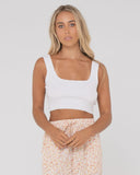 RUSTY Charis Ribbed Cami - WHITE