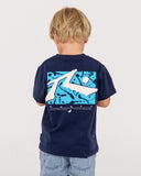 RUSTY Runts Splat Down Short Sleeve Tee - NAVY BLUE