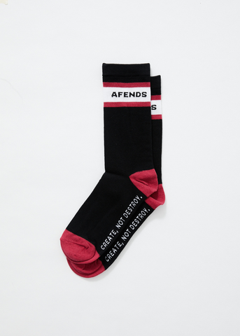 AFENDS Campbell Recycled Socks (One Pack) - BLACK