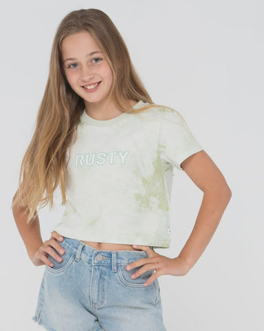 RUSTY Tide Eye Crop Tee Girls - PASTEL JADE