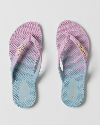 RUSTY Palm Springs Thong - FONDANT PINK/GLACIAL BLUE