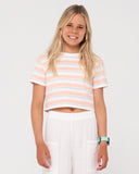 RUSTY - Camila Stripe Tee Girls - PEACH