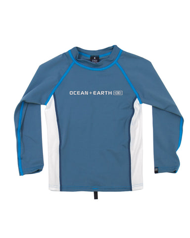 OCEAN & EARTH - Priority Long Sleeve Rash Shirt - Demin/White