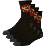 SANTA CRUZ - Classic Dot Size 7-11 Crew Socks - BLACK