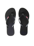 RUSTY Zippin Thongs - BLACK/STRAWBERRY