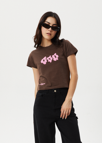 AFENDS Alohaz Recycled Baby Tee - COFFEE PINK