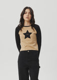 AFENDS Aster Raglan Long Sleeve Tee - TAN