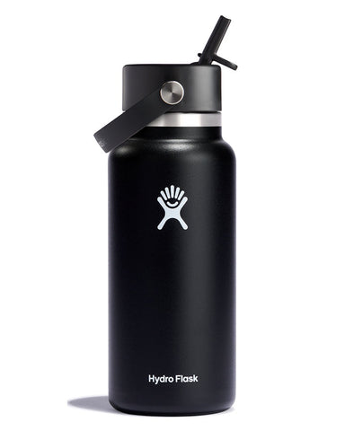 HYDRO FLASK 32oz (946ml) Wide With Straw Lid - BLACK