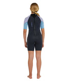O'NEILL - Girls Reactor 2 Back Zip Short Sleeve Spring 3/2mm - GUNMETAL/MIST/FOG