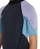 O'NEILL - Girls Reactor 2 Back Zip Short Sleeve Spring 3/2mm - GUNMETAL/MIST/FOG