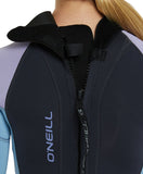O'NEILL - Girls Reactor 2 Back Zip Short Sleeve Spring 3/2mm - GUNMETAL/MIST/FOG