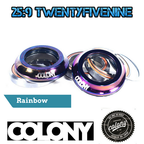 Colony Integrated BMX Headset Sealed Bearings & Top Cap RAINBOW 55gms