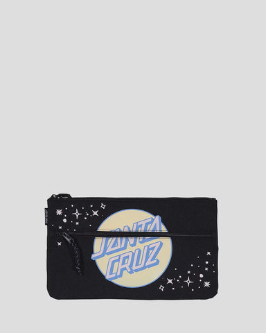 SANTA CRUZ Cosmic Other Dot Double Zip Pencil Case - BLACK