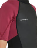 O'NEILL - Boys Reactor 2 Back Zip Short Sleeve Spring 2mm - BLACK/BLOODSHOT