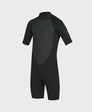 O'NEILL - Boys Reactor 2 Back Zip Short Sleeve Spring 2mm - BLACK