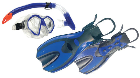 LAND & SEA - Porpoise Snorkel Set L- XL - BLUE