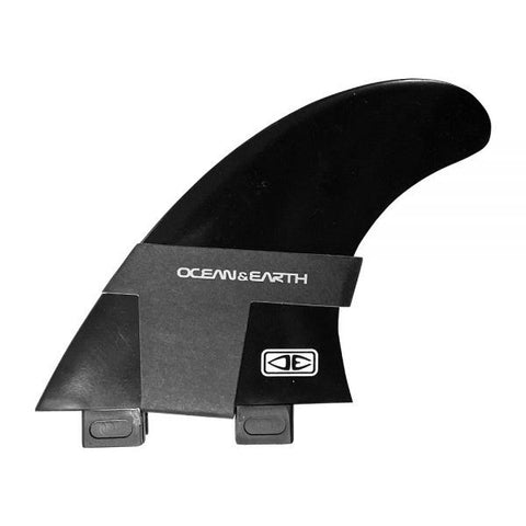 OCEAN & EARTH Poly Carbonate 3 Fin - Dual Tab Size LARGE - BLACK