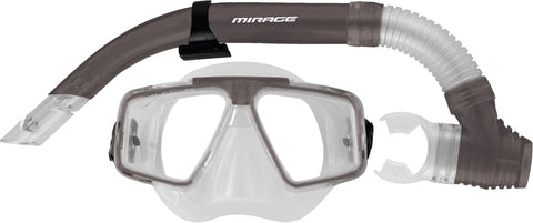MIRAGE Quest Adult Mask & Snorkel Set - SMOKE
