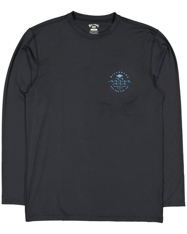 BILLABONG Boys Wavey Davey Loose Fit Long Sleeve Rash Vest - BLACK