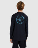 BILLABONG Boys Big Wave Daz Loose Fit Long Sleeve Rash Vest - BLACK