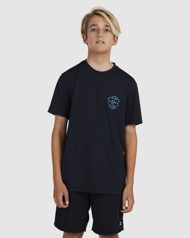 BILLABONG Boys Big Wave Daz Loose Fit Rash Vest - BLACK
