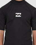 BILLABONG All Day Wave Short Sleeve Rash Vest - BLACK