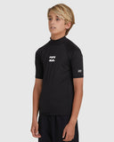 BILLABONG All Day Wave Short Sleeve Rash Vest - BLACK