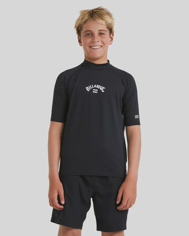 BILLABONG Boys All Day Arch RF  Short Sleeve - BLACK