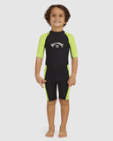 BILLABONG Groms Dbah Short Sleeve Surfsuit - NEON YELLOW